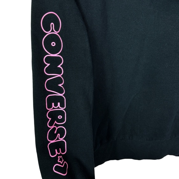 Converse X Hello Kitty Sanrio Black Pullover Drawstring Hoodie Women's Small - Picture 9 of 13